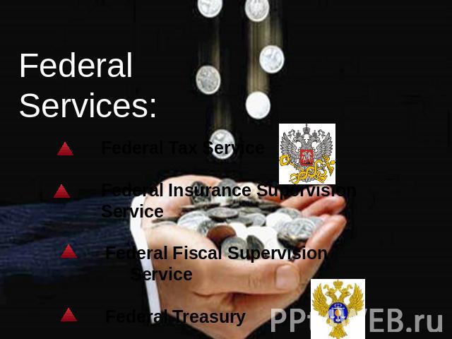 Federal Services: Federal Tax Service Federal Insurance Supervision Service Federal Fiscal Supervision Service Federal Treasury