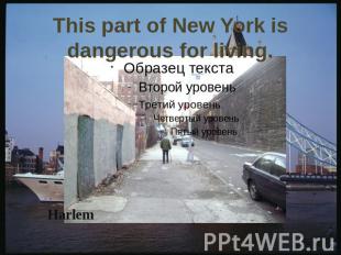 This part of New York is dangerous for living.
