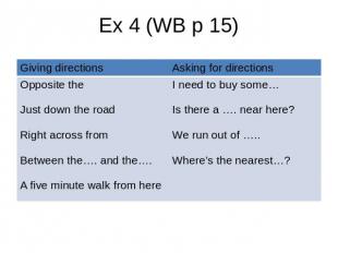 Ex 4 (WB p 15)