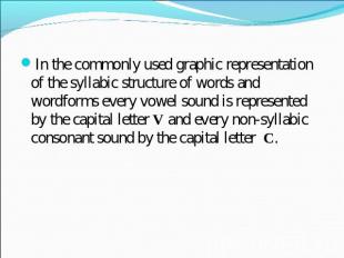 In the commonly used graphic representation of the syllabic structure of words a