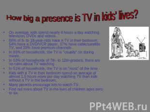 How big a presence is TV in kids' lives? On average, kids spend nearly 4 hours a