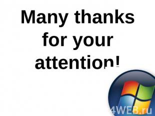 Many thanks for your attention!