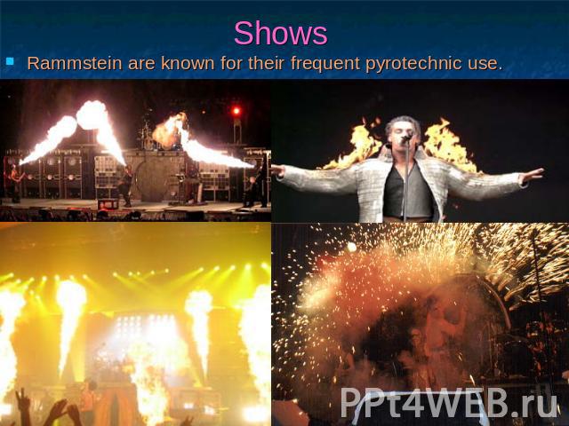 Shows Rammstein are known for their frequent pyrotechnic use.