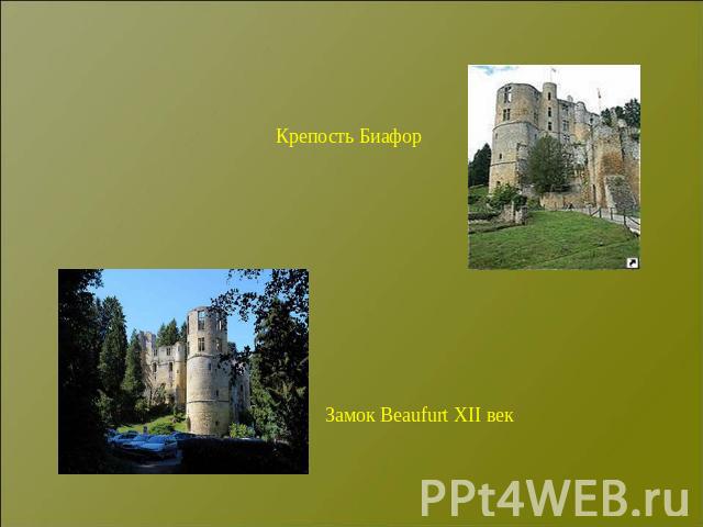 Крепость Биафор Замок Beaufurt XII век