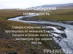 Северо-Сибирская низменность Северо-Сибирская низменность протянулась от низовье