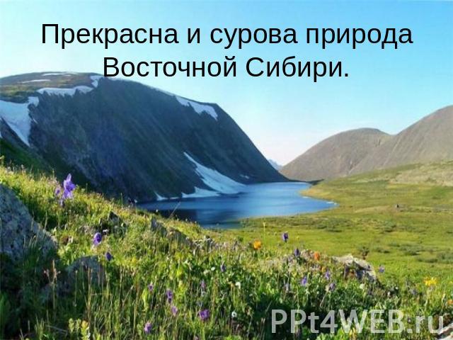 Прекрасна и сурова природа Восточной Сибири.