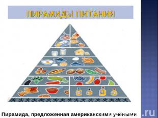 Пирамиды питания Пирамида, предложенная американскими учёными