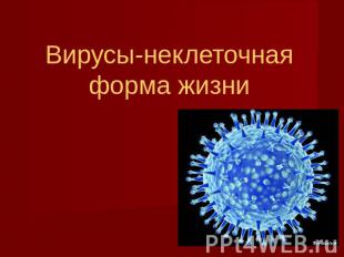 Вирусы-неклеточная форма жизни