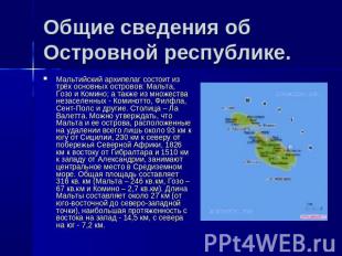 Общие сведения об Островной республике. Мальтийский архипелаг состоит из трёх ос