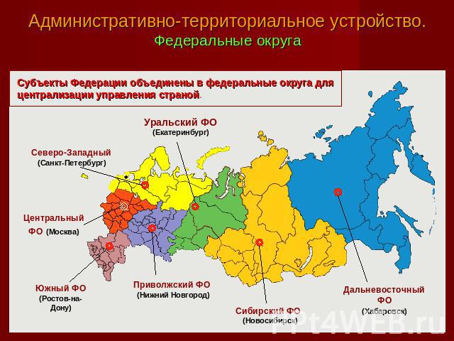Административно территориальное устройство рф карта