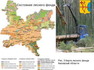 Состояние лесного фонда Рис. 3 Карта лесного фонда Кировский области
