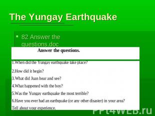 The Yungay Earthquake 82 Answer the questions.doc