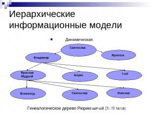 Иерархические информационные модели Динамическая Генеалогическое дерево Рюрикови