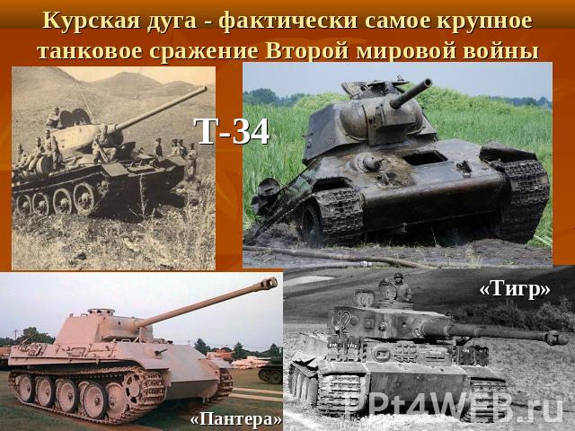 Курская дуга - фактически самое крупное танковое сражение Второй мировой войны