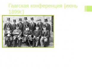 Гаагская конференция (июнь 1899г.) Российская делегация на Гаагской конференции