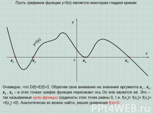 Пусть графиком функции y=f(x) является некоторая гладкая кривая: Очевидно, что D