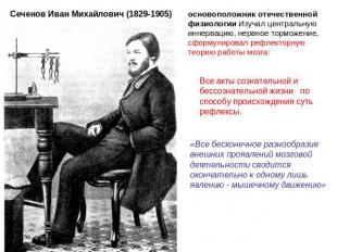 Сеченов Иван Михайлович (1829-1905)основоположник отечественной физиологии Изуча