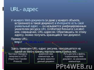 URL-адрес У каждого Web-документа (и даже у каждого объекта, встроенного в такой