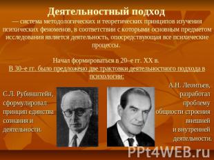 Деятельностный подход — система методологических и теоретических принципов изуче