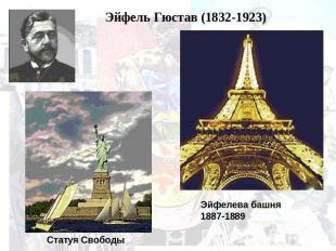 Эйфель Гюстав (1832-1923)Статуя СвободыЭйфелева башня 1887-1889