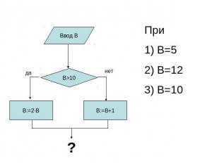 При 1) B=52) B=123) B=10