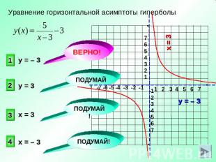 Уравнение горизонтальной асимптоты гиперболы