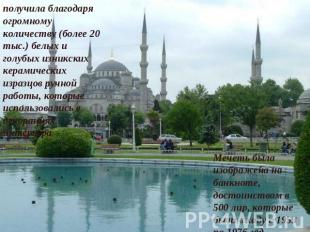Название «Голубая мечеть» мечеть получила благодаря огромному количеству (более