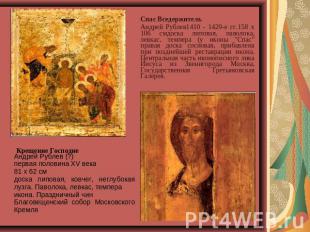 Спас Вседержитель Андрей Рублев1410 - 1420-е гг.158 x 106 смдоска липовая, павол