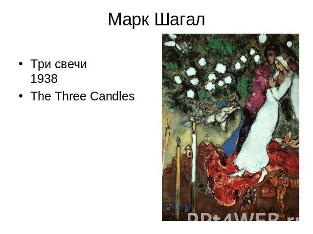 Марк Шагал Три свечи1938The Three Candles