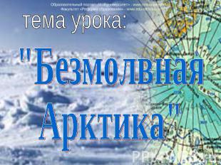 тема урока: "Безмолвная Арктика"