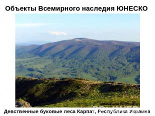 Объекты Всемирного наследия ЮНЕСКО Девственные буковые леса Карпат, Республика У