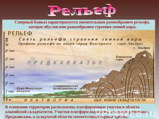 Рельеф Северный Кавказ характеризуется значительным разнообразием рельефа, котор