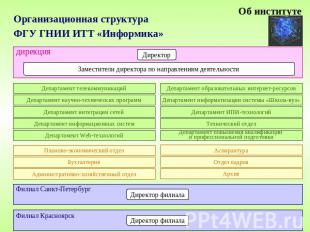 Организационная структура ФГУ ГНИИ ИТТ «Информика»