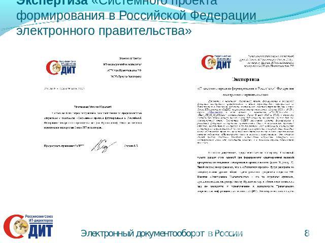 Экспертиза «Системного проекта формирования в Российской Федерации электронного правительства»