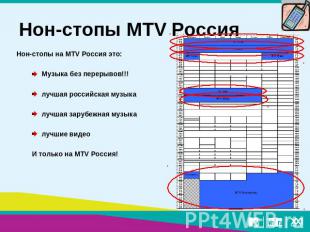 Нон-стопы MTV Россия Нон-стопы на MTV Россия это:Музыка без перерывов!!!лучшая р