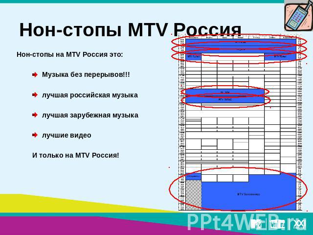 Нон-стопы MTV Россия Нон-стопы на MTV Россия это:Музыка без перерывов!!!лучшая российская музыкалучшая зарубежная музыкалучшие видеоИ только на MTV Россия!