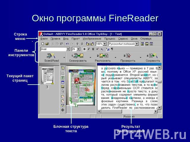 Окно программы FineReader