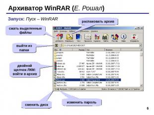 Архиватор WinRAR (Е. Рошал)
