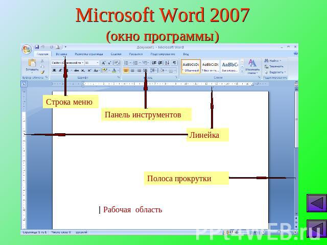 Microsoft Word 2007(окно программы)