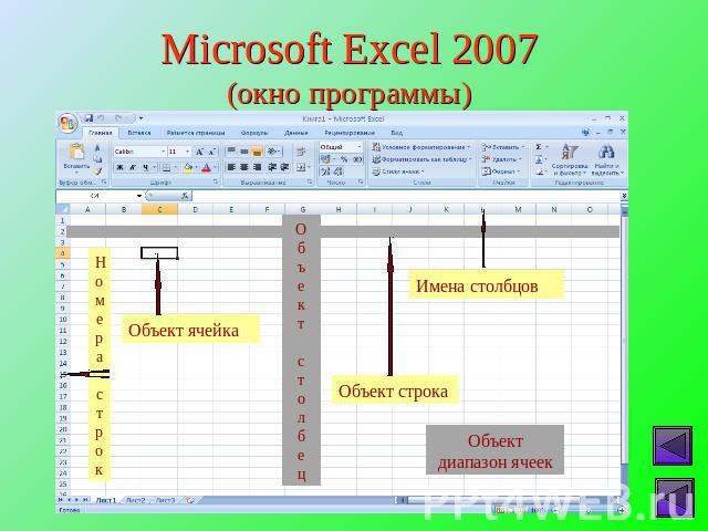 Microsoft Excel 2007(окно программы)