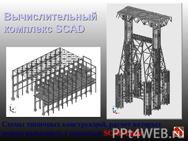 Вычислительный комплекс SCAD Схемы типичных конструкций, расчет которых можно выполнить с помощью SCAD Light