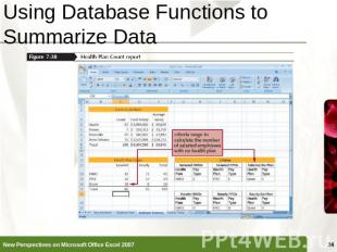 Using Database Functions to Summarize Data