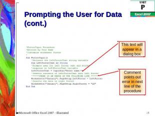 Prompting the User for Data (cont.)