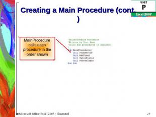 Creating a Main Procedure (cont.)