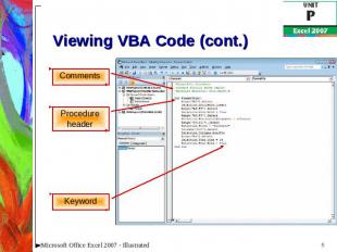 Viewing VBA Code (cont.)