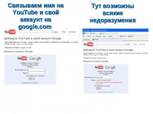 Связываем имя на YouTube и свой аккаунт на google.com Тут возможны всякие недора