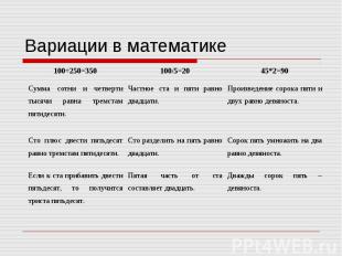 Вариации в математике