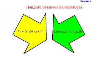 Найдите различие в операторах Line (x,y)-(x,y), C Line (x,y)-(x,y),C,BF