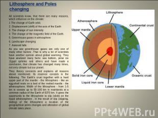 Lithosphere and Poles changing All scientists know, that there are many reasons,