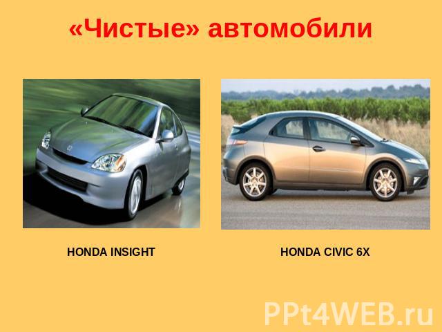 «Чистые» автомобили HONDA INSIGHT HONDA CIVIC 6X